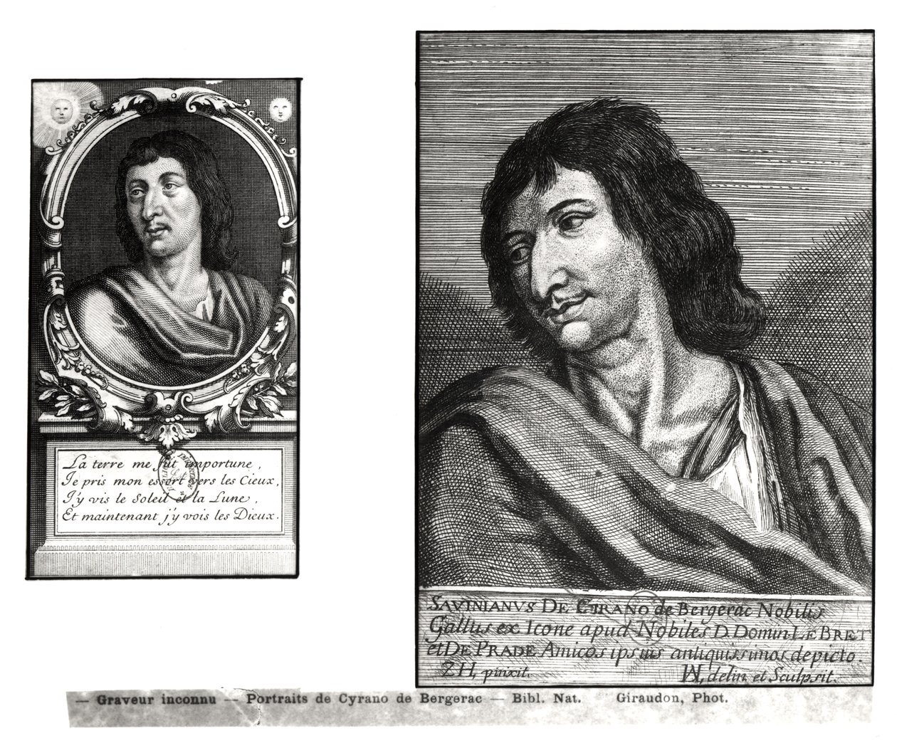 ザカリーハインス（1611-69）の右側のサビニエンシラノデベルジュラック（1619-55）の2つの肖像画 作： フランス語学校