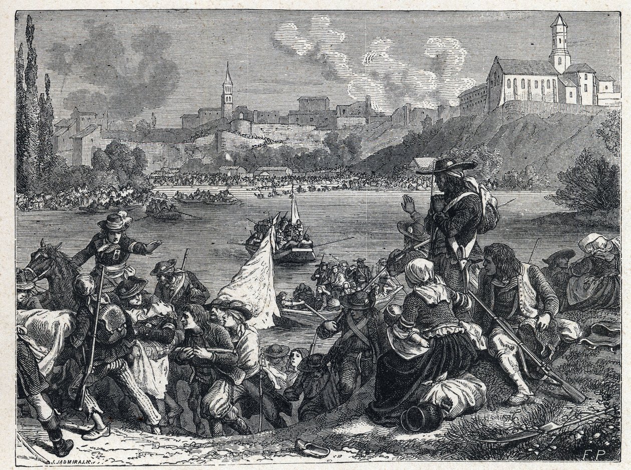 ヴァンデ戦争（1793-1796）：Choletの戦いで敗れたヴァンデ人が10月18日にLoireに戻ってきた 作： フランス語学校