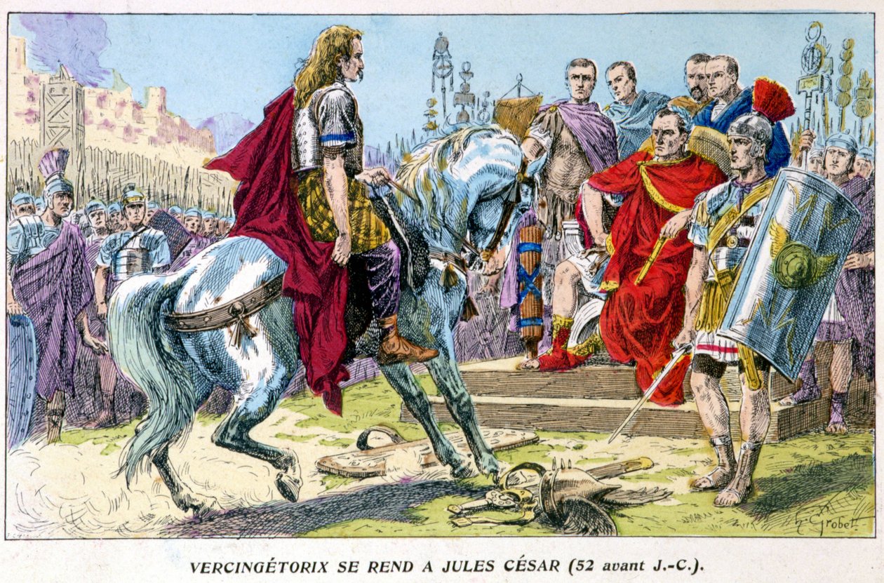 VercingétorixがJulius Caesarのもとへ（前52年 作： フランス語学校