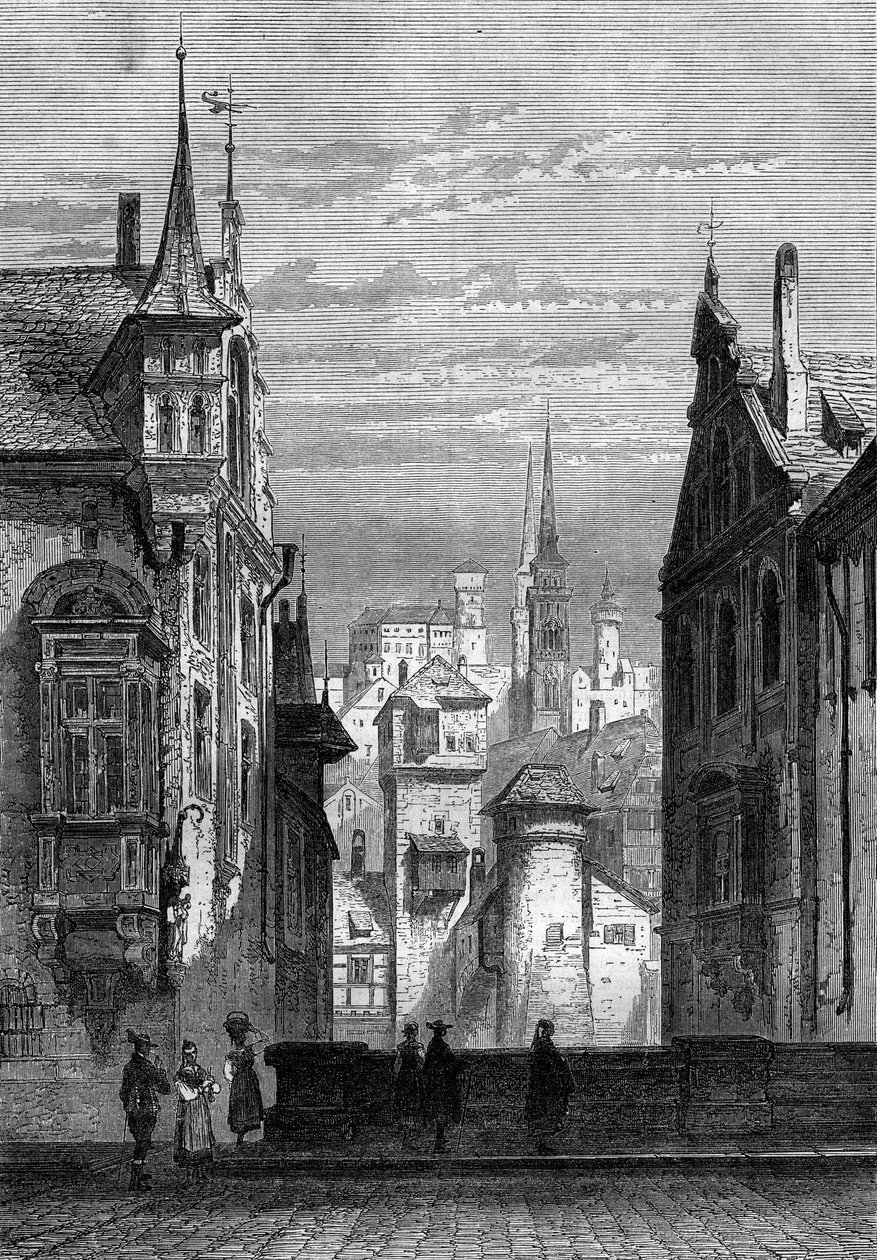 ドイツ・ニュルンベルク市の風景 作： フランス語学校