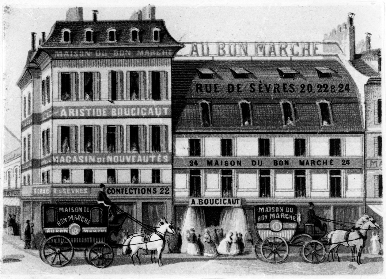 ボンマルシェストアの外観、ルーヴルセーヴル、パリ、1869年 作： フランス語学校