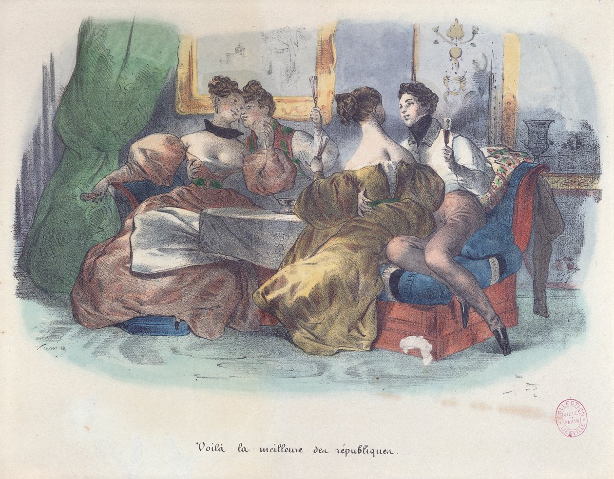 最高の共和国、1848年の革命の風刺画 作： フランス語学校