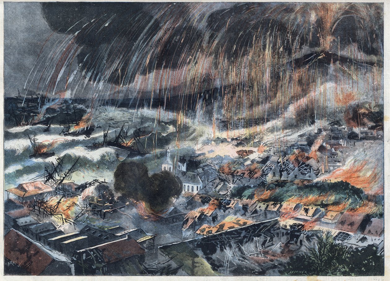 ペレー山からマルティニークへの火山噴火：サン・ピエトロ（サン