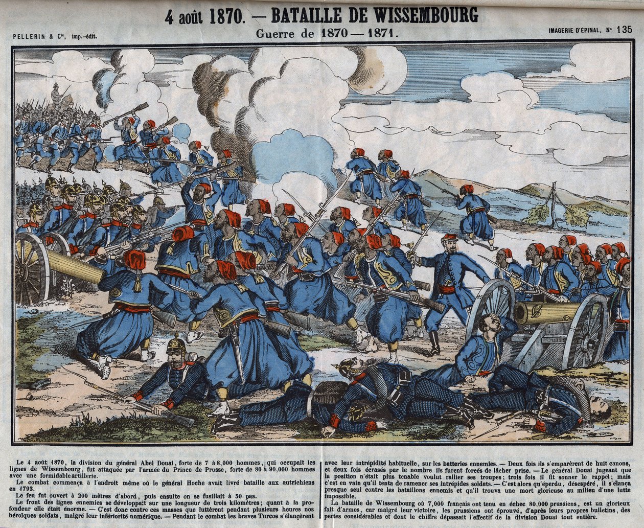 1870年から1871年にかけての戦争。ウィッセンブルグの戦い（8月4日 作： フランス語学校