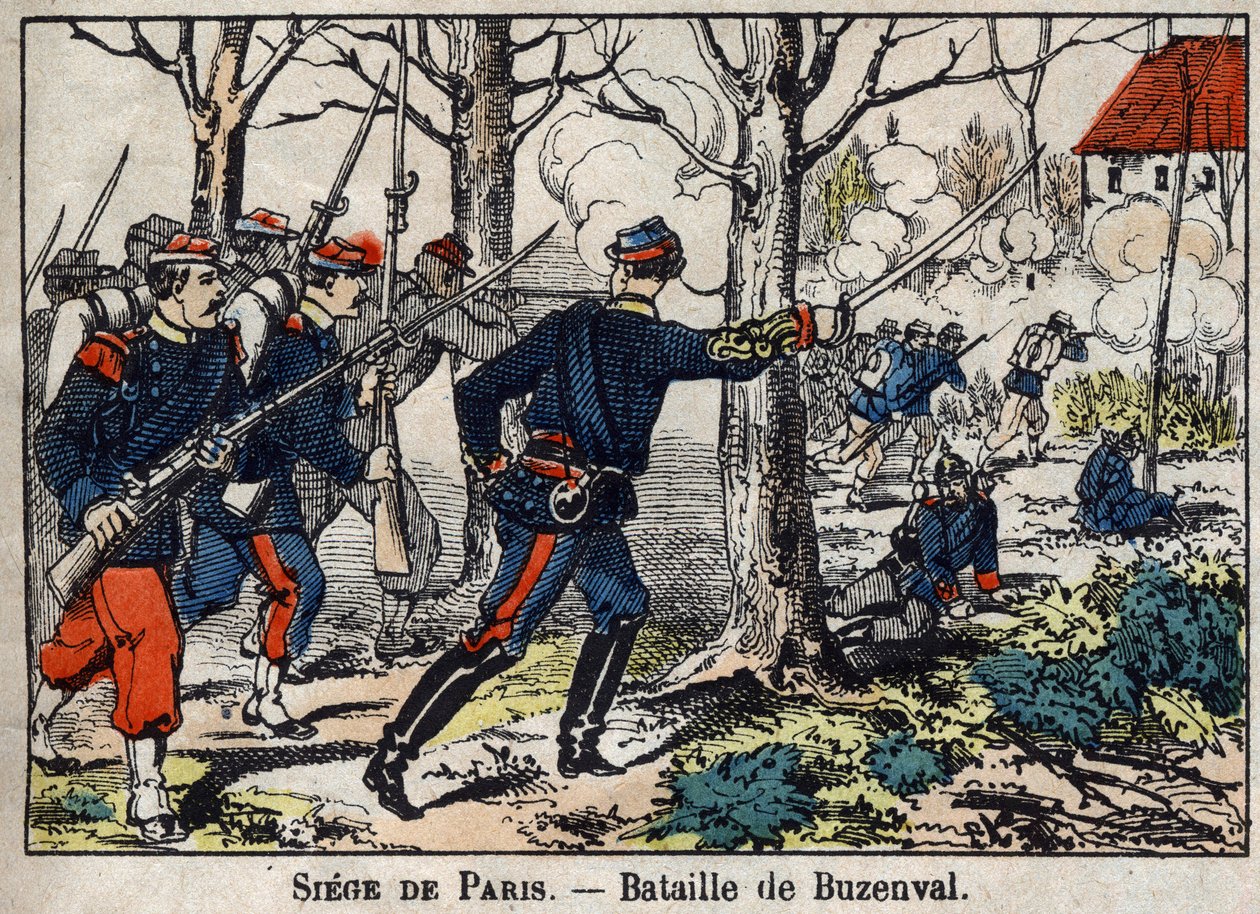 1870年のフランスとプロイセンの戦争。1871年1月19日、パリ地域でのBuzenvalの戦い。 作： フランス語学校