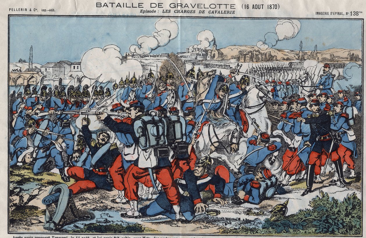 1870年のフランスとプロイセンの戦争。1870年8月、グラベロッテの戦い（またはサン・プリヴァの戦い、サン・プリヴァ）。 作： フランス語学校