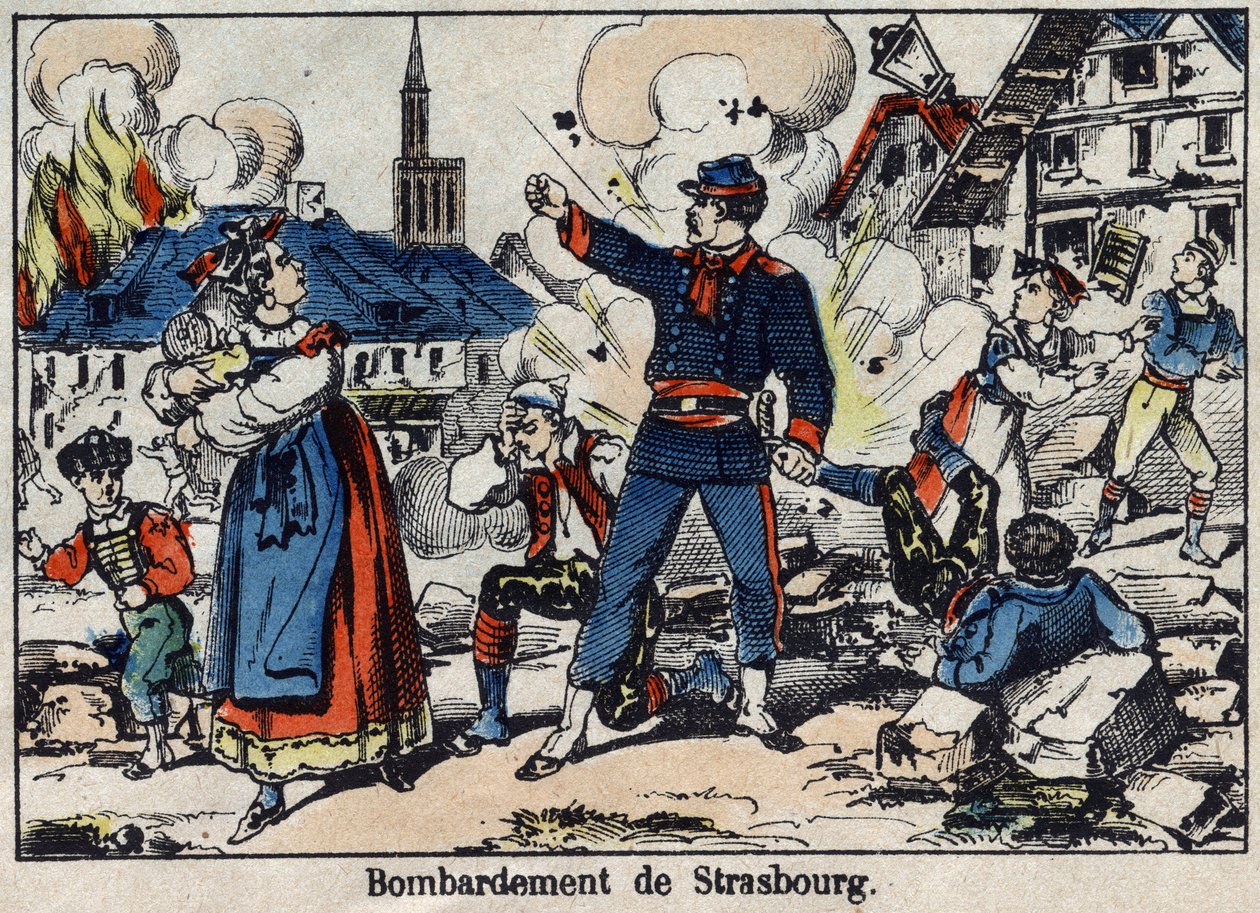 1870年、フランスとプロイセンの戦争。ストラスブールの包囲と爆撃 作： フランス語学校