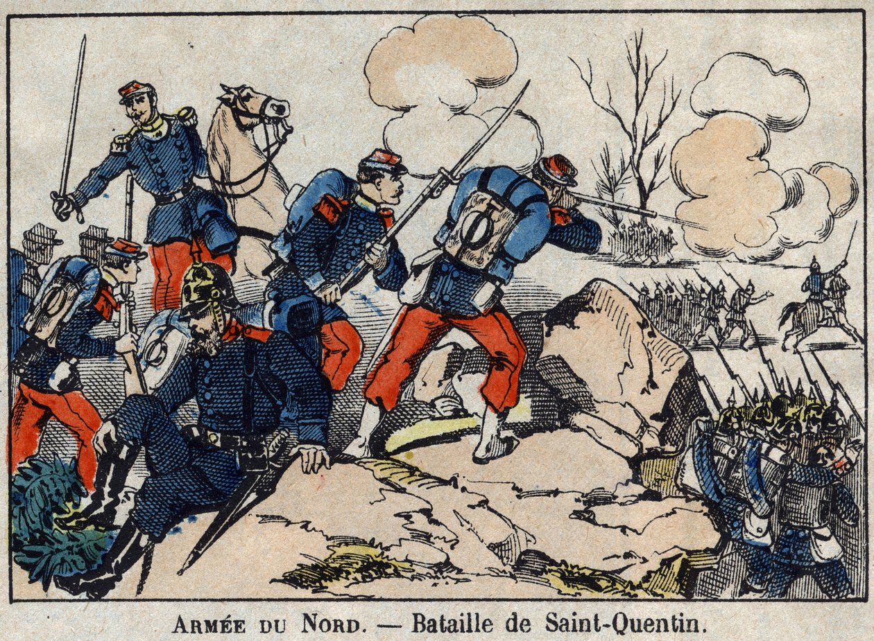 1870年、フランスとプロイセンの戦争。1871年1月のサンカンタンの戦い。エピナルの画像。 作： フランス語学校