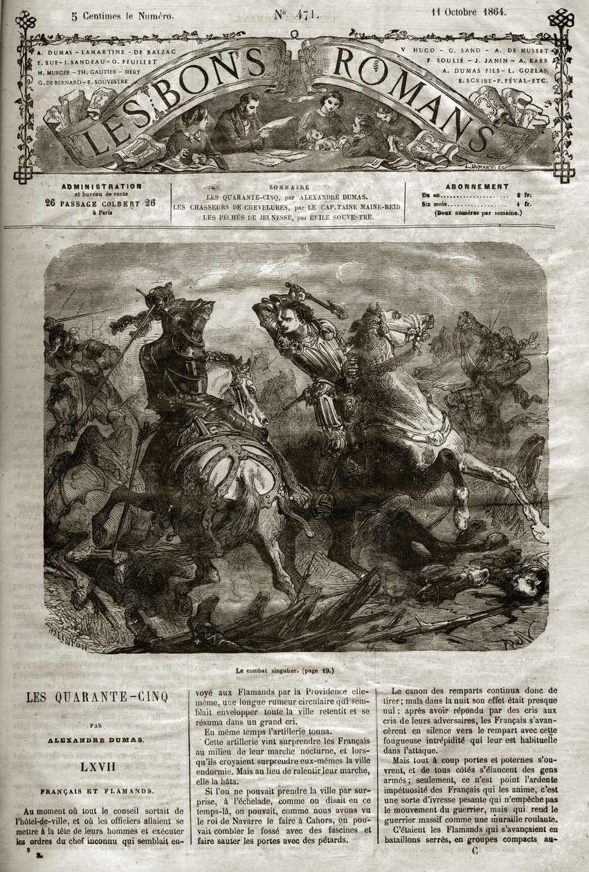 宗教戦争 - 四十五人組 - フランス人とフランドル人 - アンリ・ド・ジョイユーズ（1563-1608）の特異な戦い - 優れた小説 1864年 - アレクサンドル・デュマ・ペール ・・・。 作： フランス語学校
