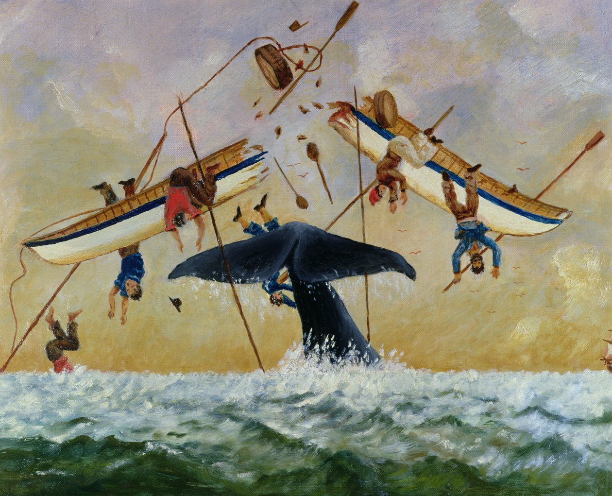 クジラが水から漁師をノック 作： フランス語学校