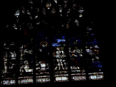 エデンの園でアダムとイブを描いた窓、1511-45 作： フランス語学校