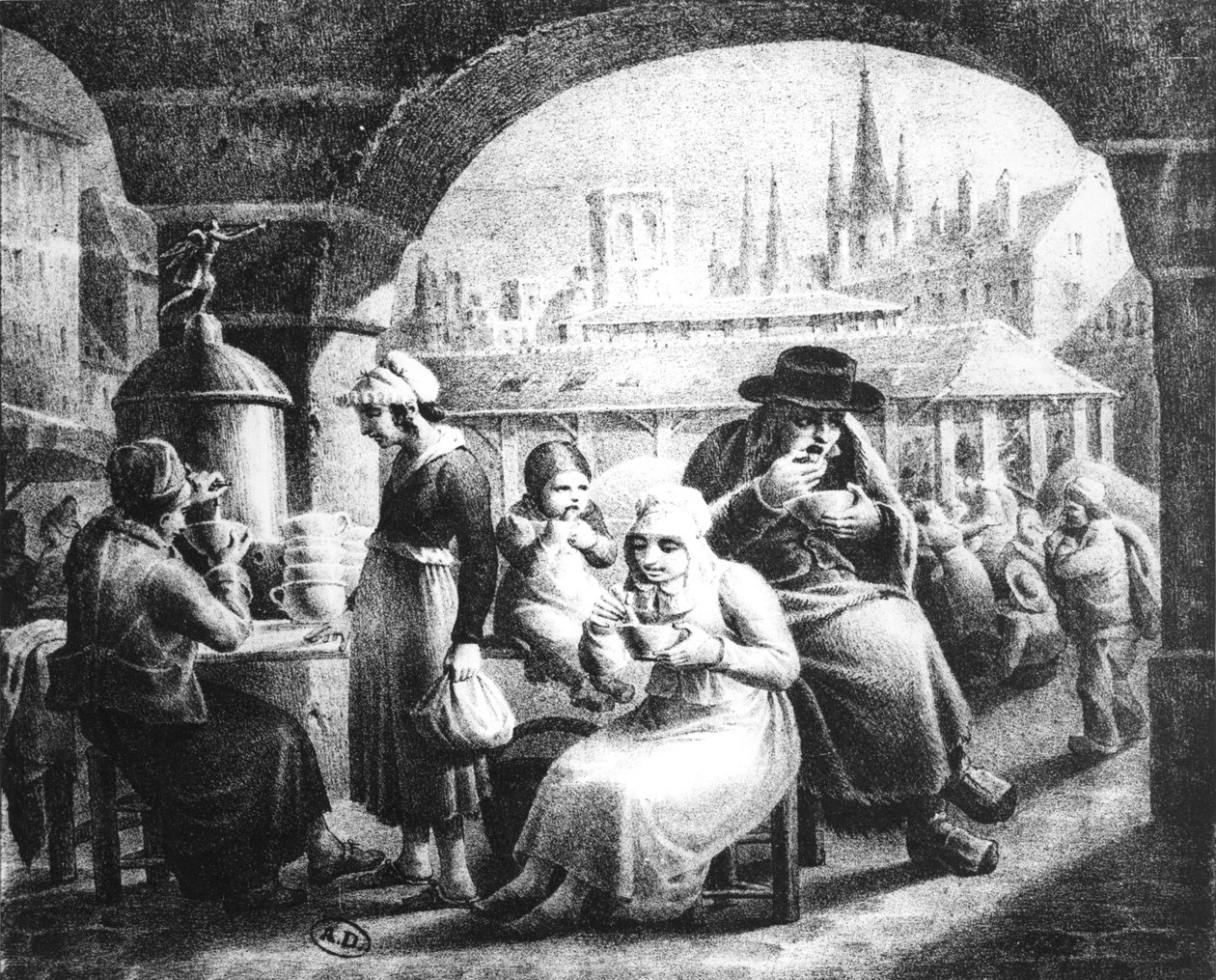 コーヒーを売る女性c。 1820 作： フランス語学校