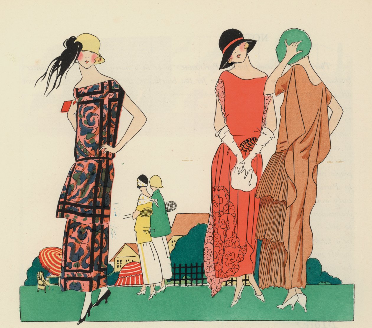 プレメットとクリストフ・ドレコルによる1920年代の女性用ドレスデザイン。(カラーリトグラフ） 作： フランス語学校