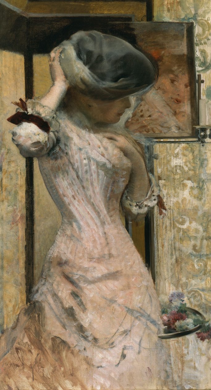 鏡の前の若い女性 1879-83年頃 油彩・カンヴァス 作： フランス語学校