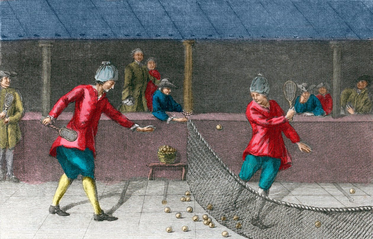 short palm gold real tennis - 18世紀のパームゲームの様子 作： フランス語学校