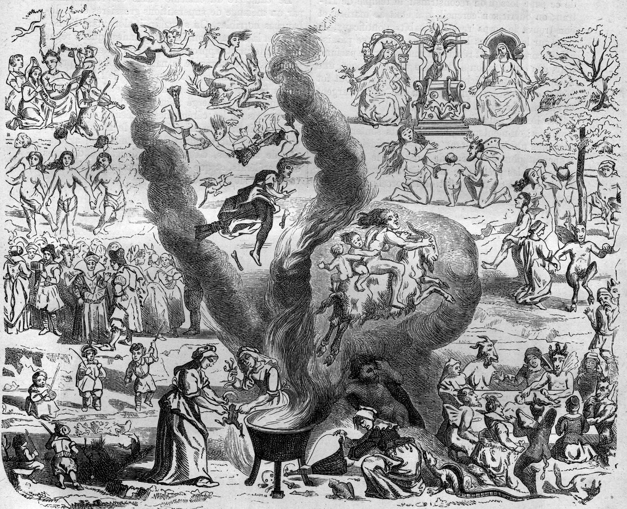 1000年目の迷信：安息日。モーリス・ラシャトレ著「世紀を超えたローマ法王と皇帝たちの歴史」に掲載されている図版 作： フランス語学校