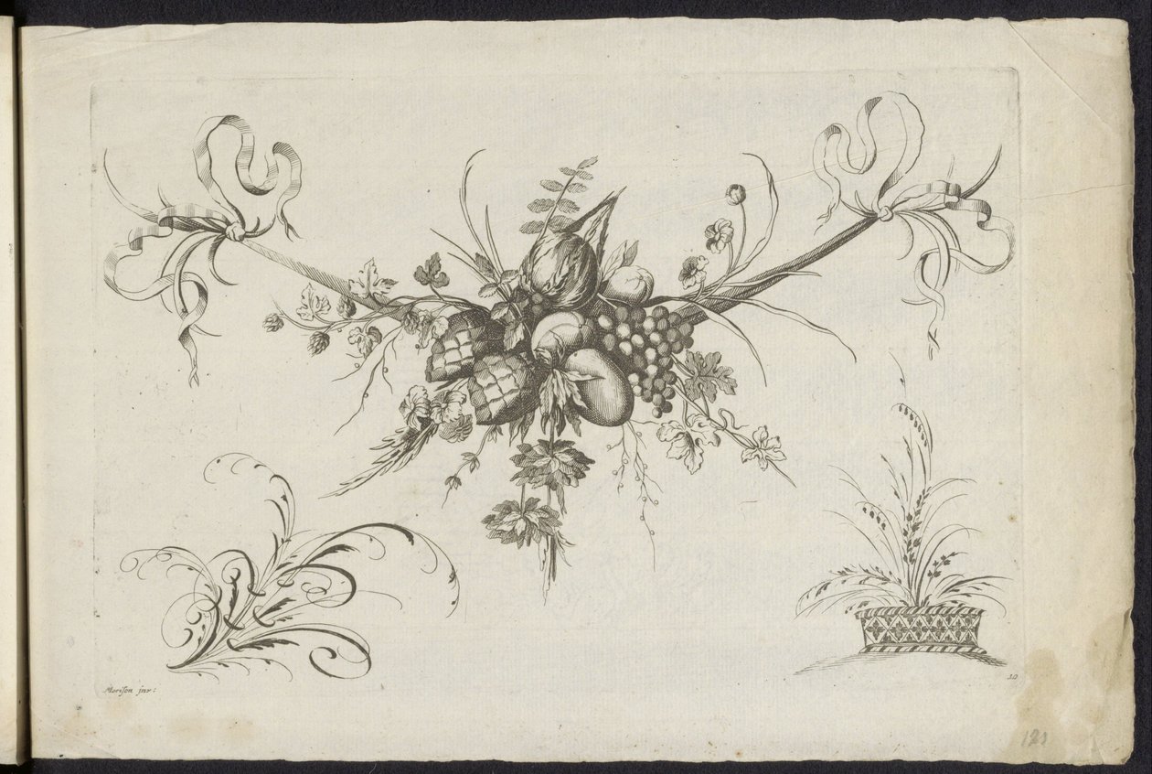 Festoen van vruchten, Bladeren en bloemen 花と果実の新作花綱いろいろ（連載タイトル） 作： フレデリック・ジェイコブ・モリソン
