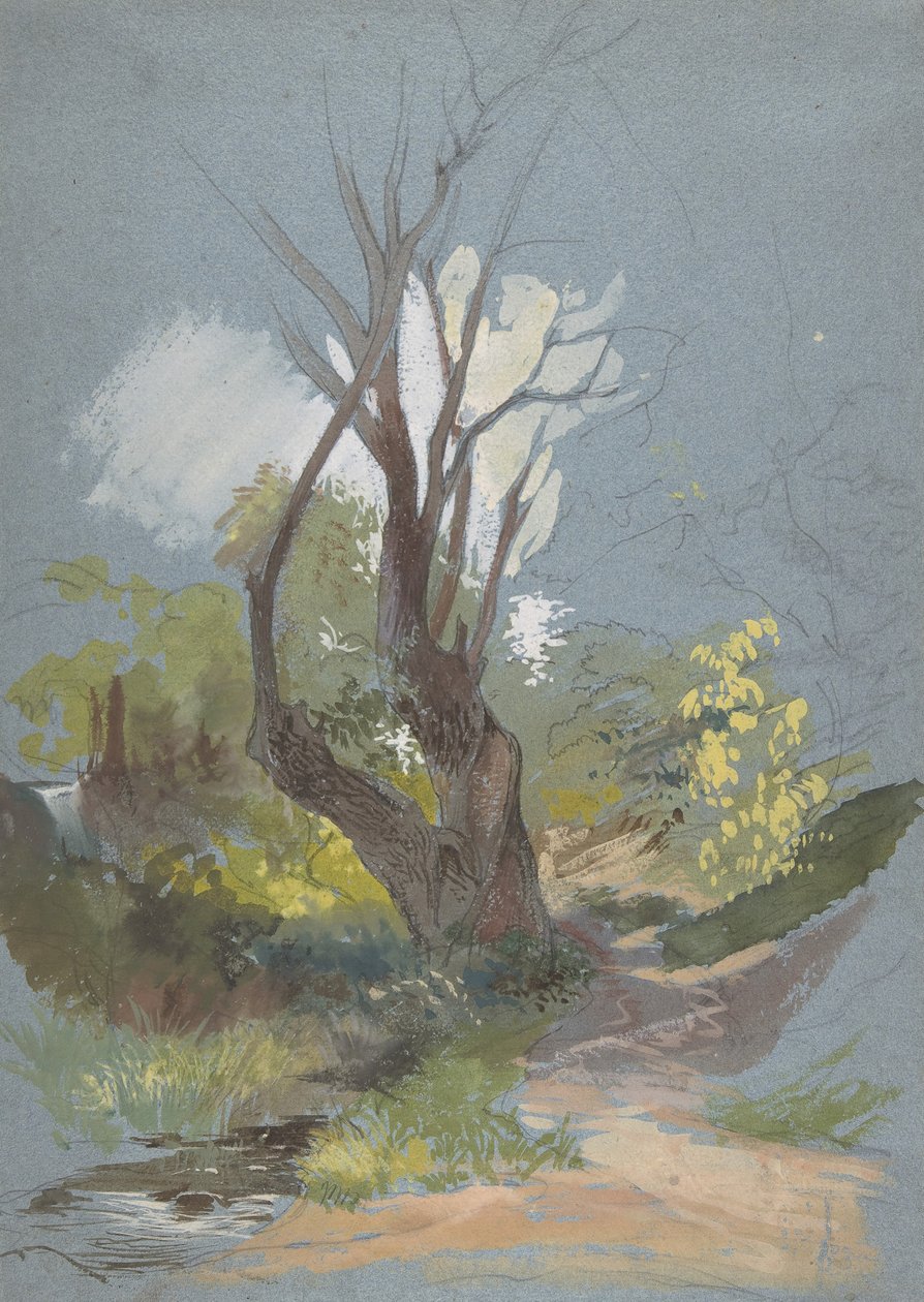 木のある山道、1820-78。 作： フレデリック・ナーリー