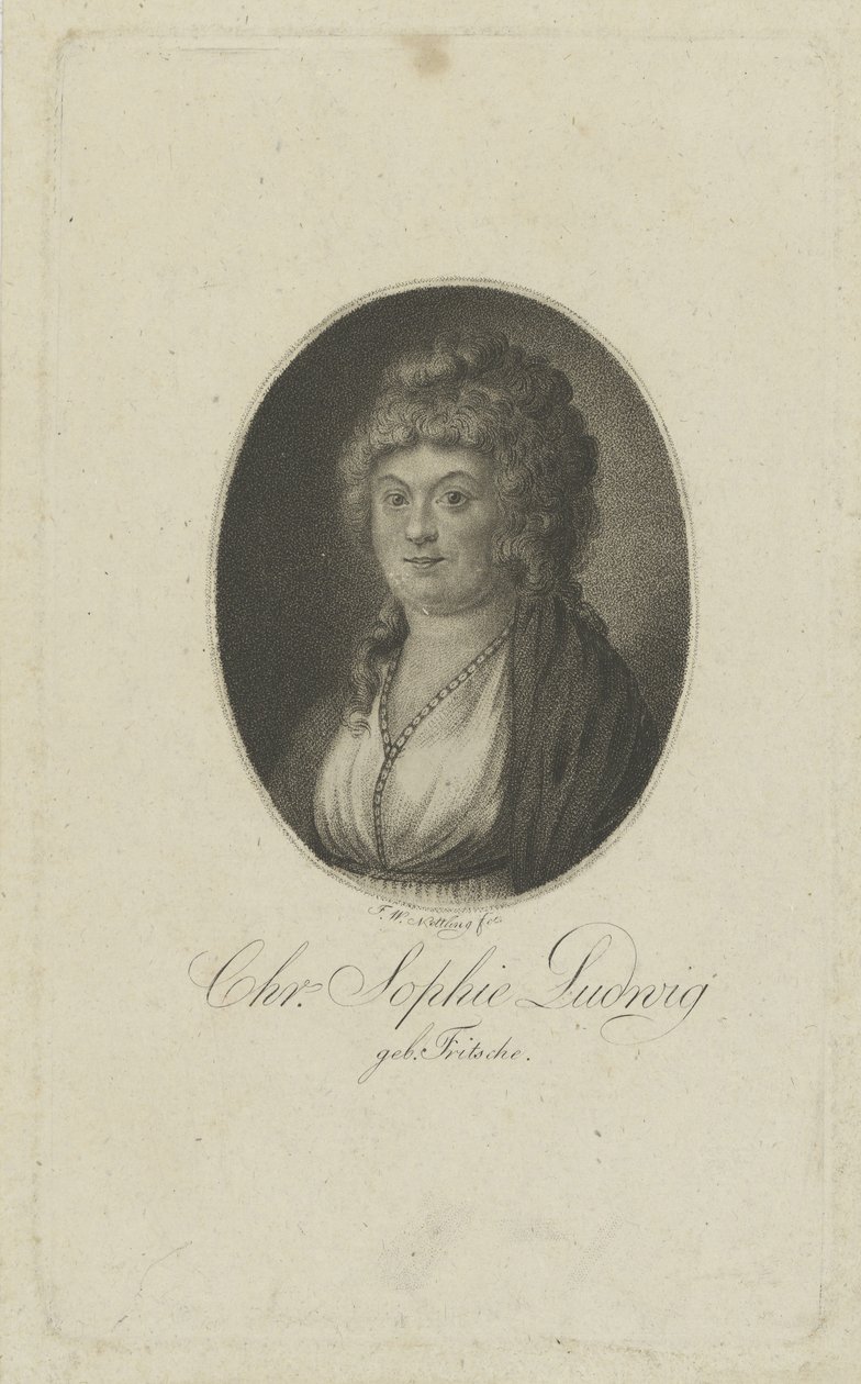 著者の肖像Christiane Sophie Ludwig、néeFritsche 1764-1815、c。 1810年。 作： フリードリヒ・ヴィルヘルム・ネトリング