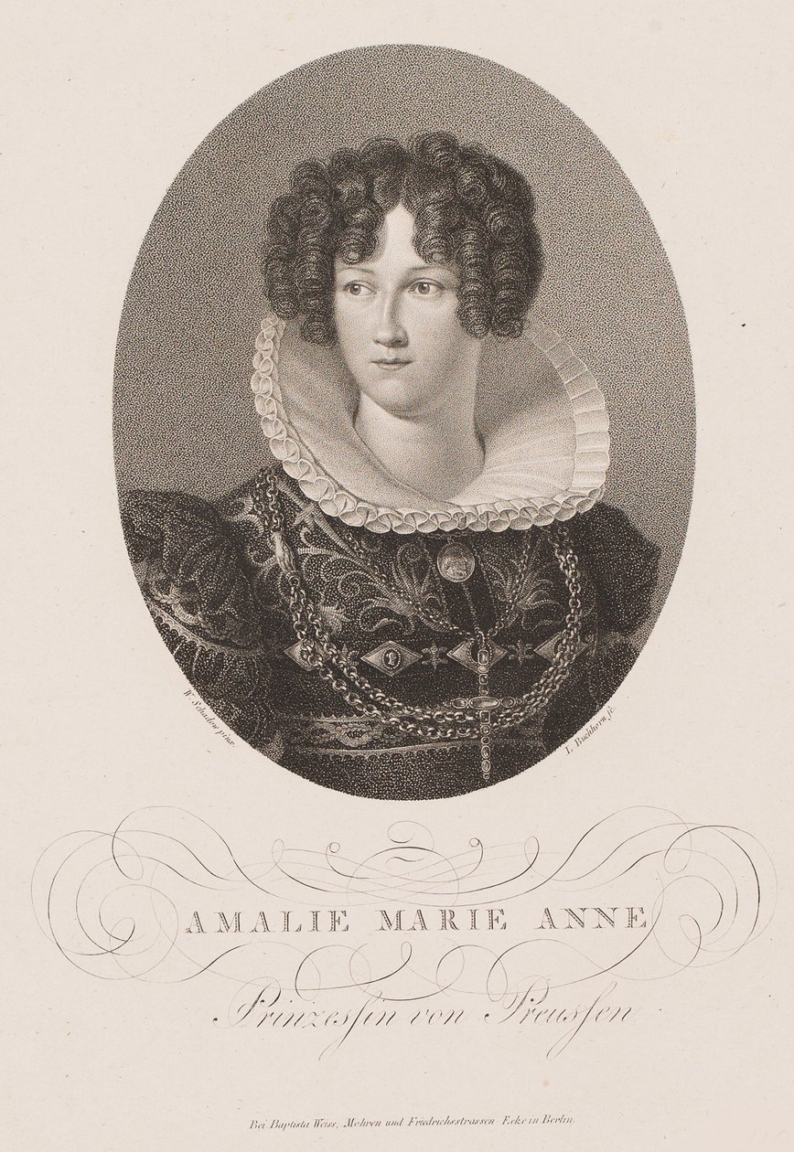 1812年以降のプロイセンのマリアンヌ王女、1785-1846年。 作： フリードリヒ・ヴィルヘルム・フォン・シャドー