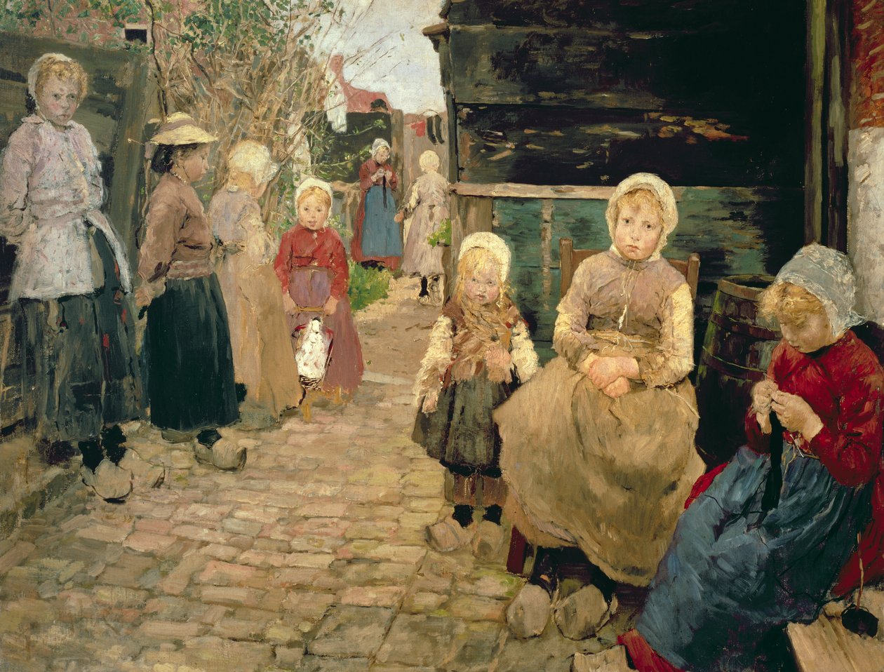 ザンドルートの漁師の子供たち、1882年 作： フリッツ・フォン・ウーデ