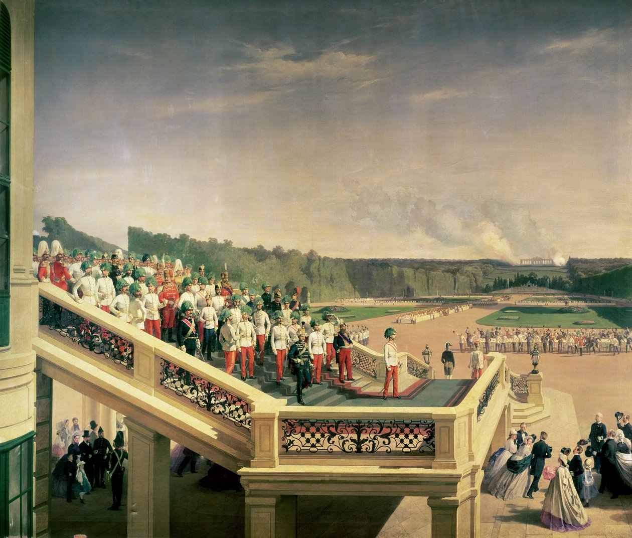 1865年のテレサの軍事秩序の記念日の際のシェーンブルン宮殿の庭園での法廷宴会 作： フリッツ・ラレマンド