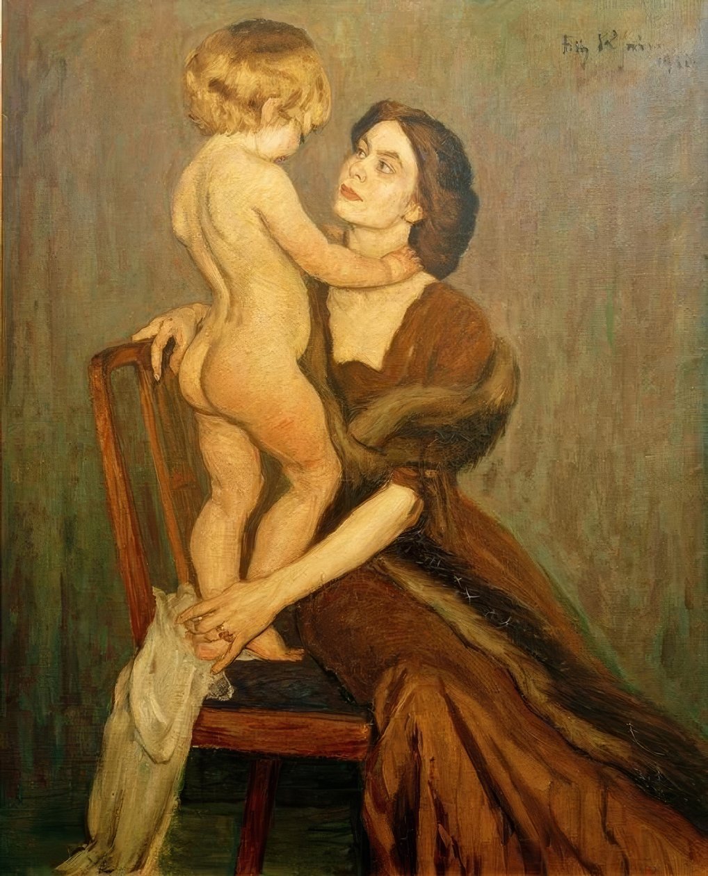 子供を持つ女性 作： フリッツライン