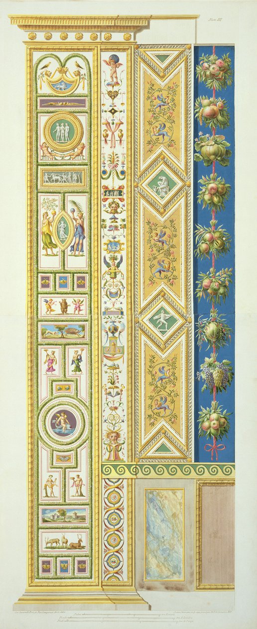 ジョヴァンニオッタヴィアーニ（c.1735-1808）によって彫刻された、バチカンのラファエルロッジアのパネル（「Delle Loggie di Rafaele nel Vaticano」から）c.1772-77（手描きの彫刻）を公開 作： G.とカンポレシ、P。サボレッリ