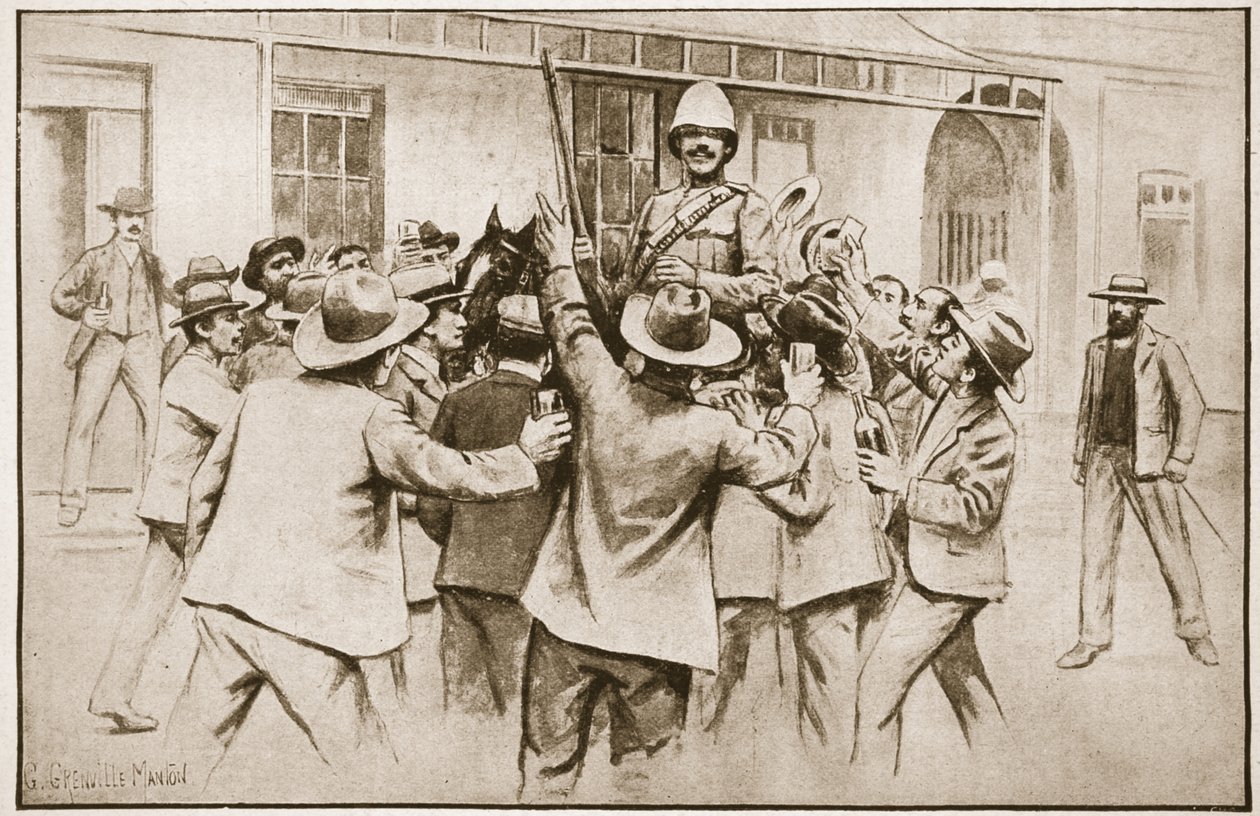 レディースミスの救済：トミーアトキンスの要求、イラスト「19世紀の戦い、Vol。 VI：1899年から1900年のボーア戦争、アーキバルドフォーブス、ジョージアヘンティ、アーサーグリフィス少佐（ 作： G.グレンビルマントン
