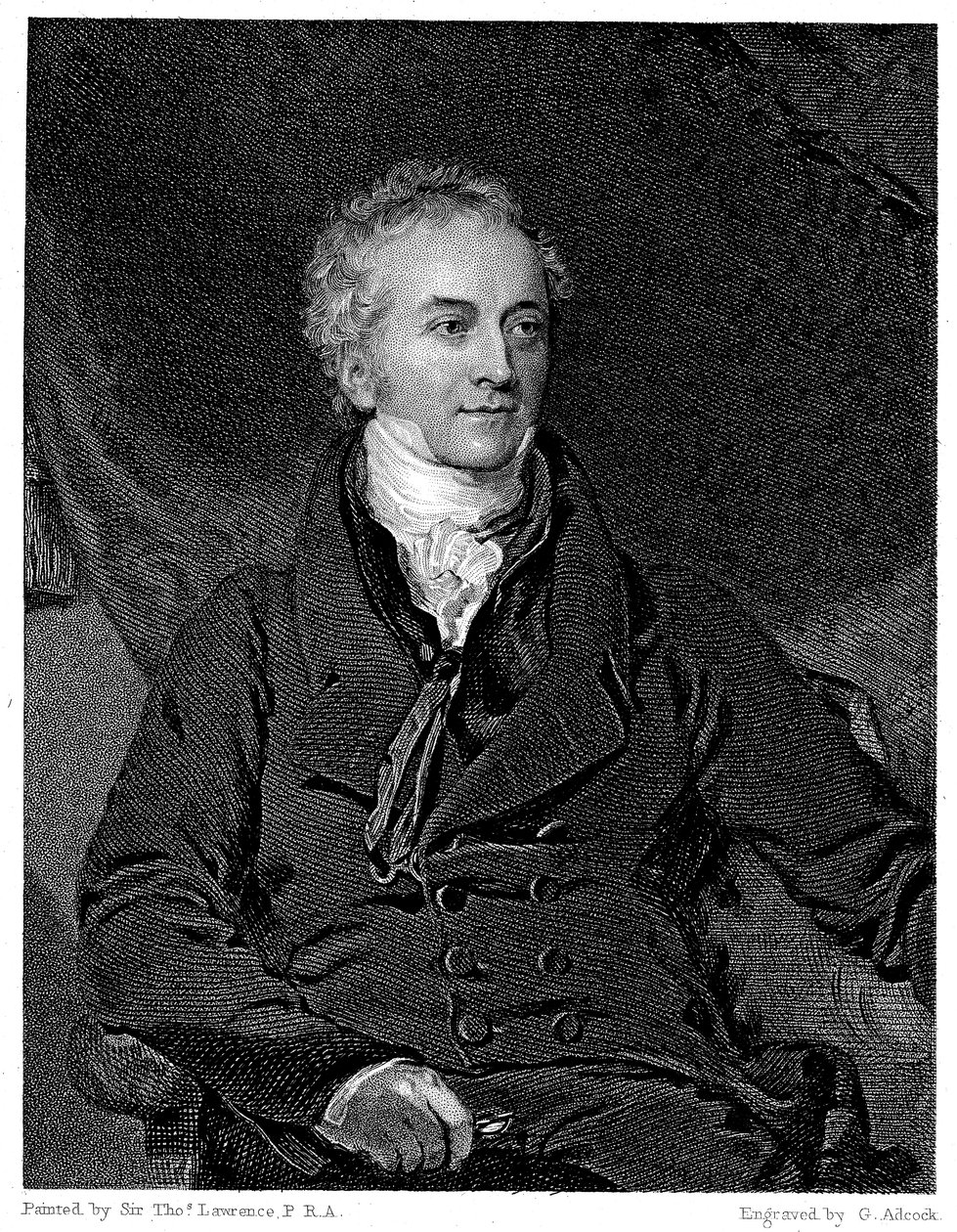 トーマス・ヤング 1773-1829年、イギリスの物理学者、エジプト学者 作： GHアドコック