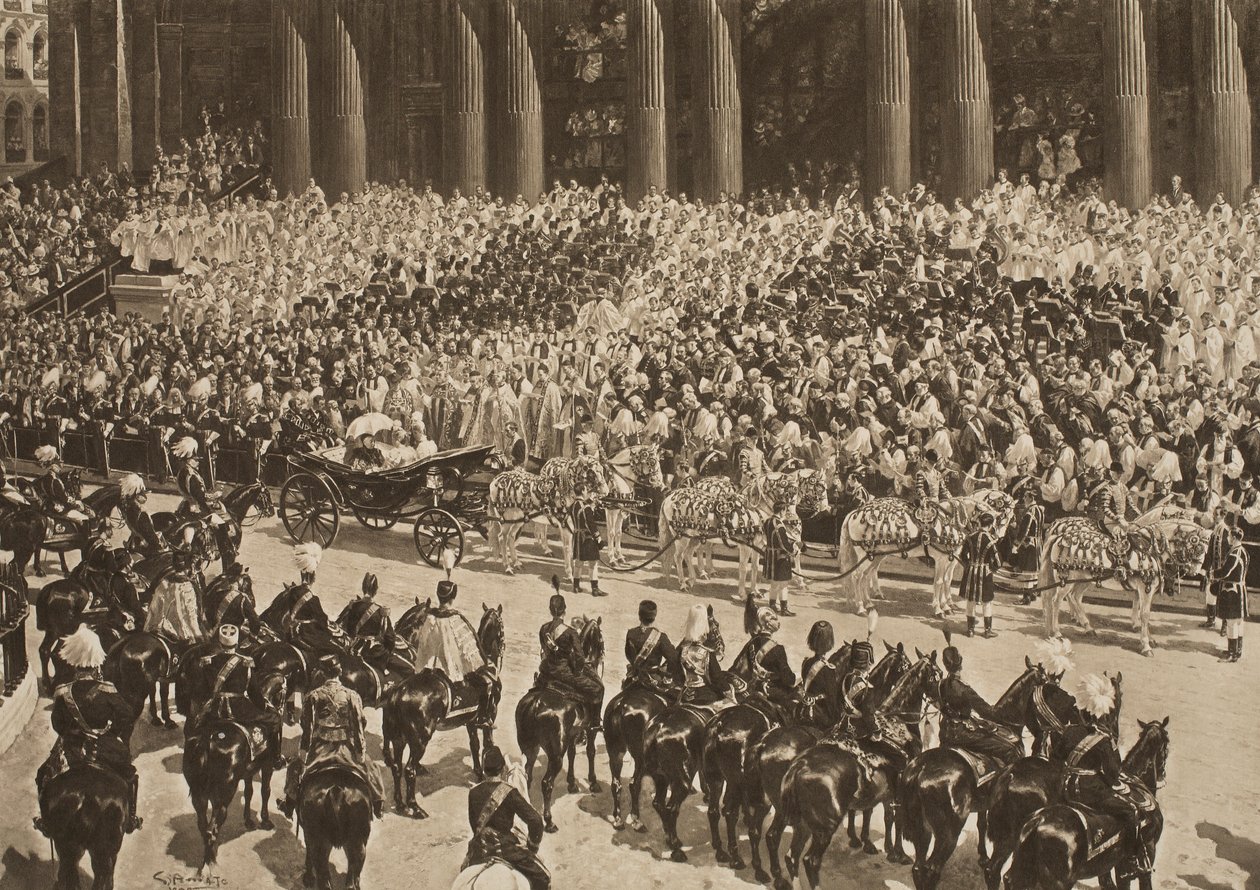 ビクトリア女王のダイヤモンドジュビリー、1897年6月22日、「The Illustrated London News」、1901年 作： GSアマト