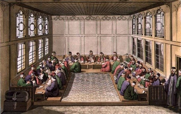The Public Ministry of Finance、「The History of the Nations」第3部第1巻より第17版、画家による彫刻（アクアチント）。 作： G.アルイセッティ