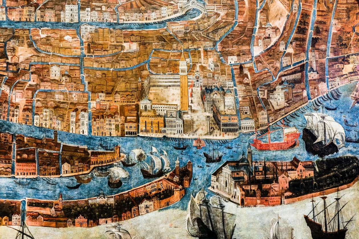 ヴェネツィア市街の鳥瞰図 作： G.バルゼンティ