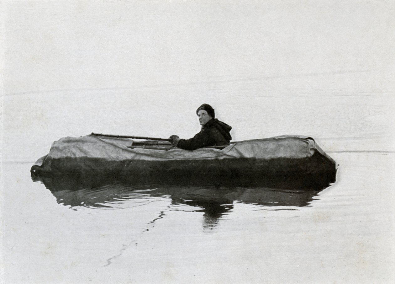 1911年、1913年、カヤックに浮かぶキャンベル 作： G.マレー・レヴィック