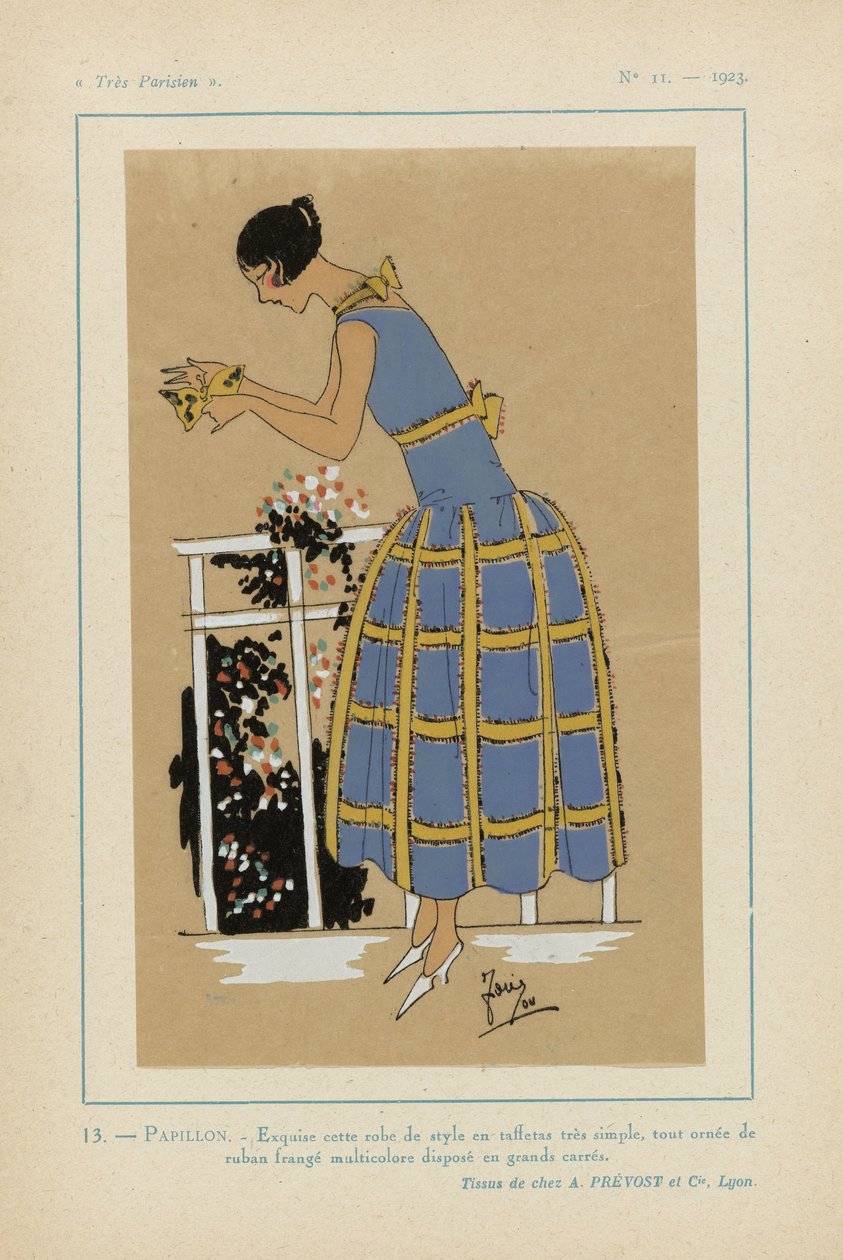 非常にパリジャン 1923 No 11: 13.- BUTTERFLY. - 絶妙なこのスタイリッシュなドレス... 作： G P Joumard