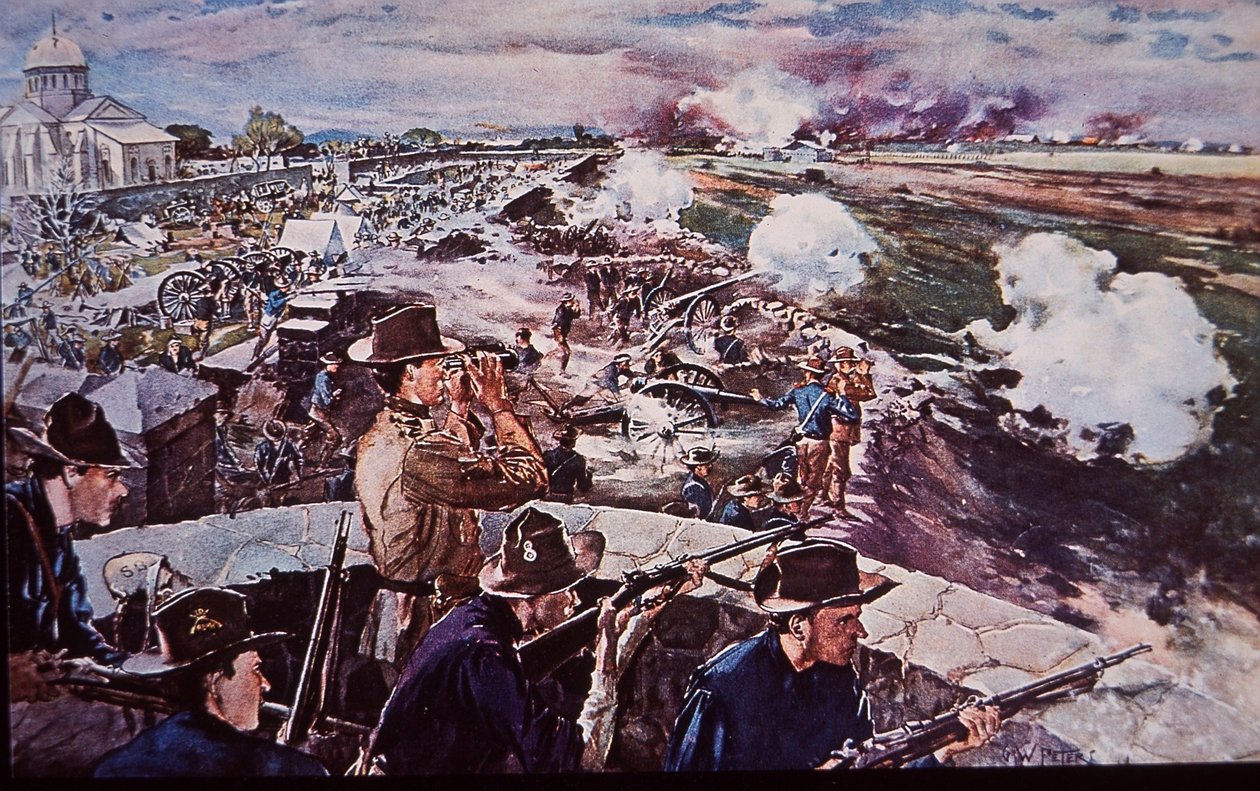 米西戦争1898年、フィリピンで活躍する米軍砲兵（水彩・紙