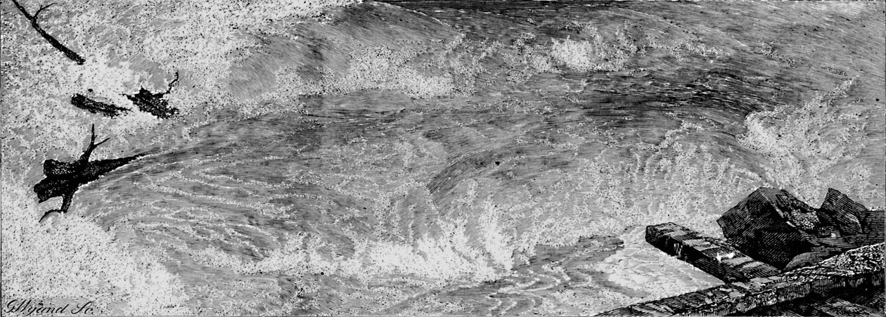 滝の上の急流、c1840、1883 作： G.ワイアンド