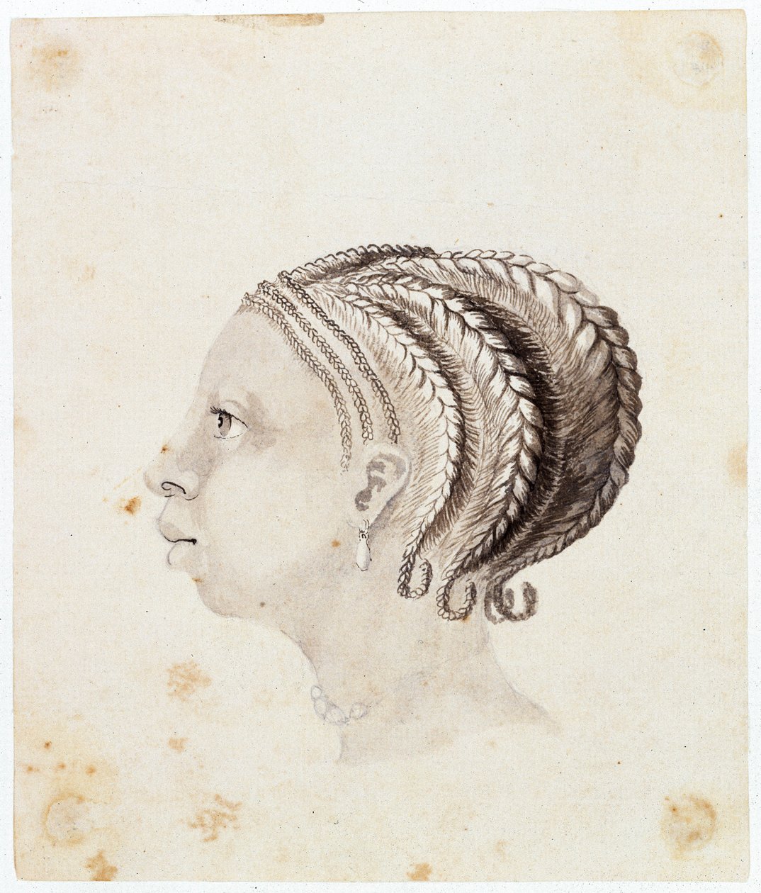西アフリカ女性の頭部 1775年頃 （水彩画） 作： ガブリエル・ブレイ