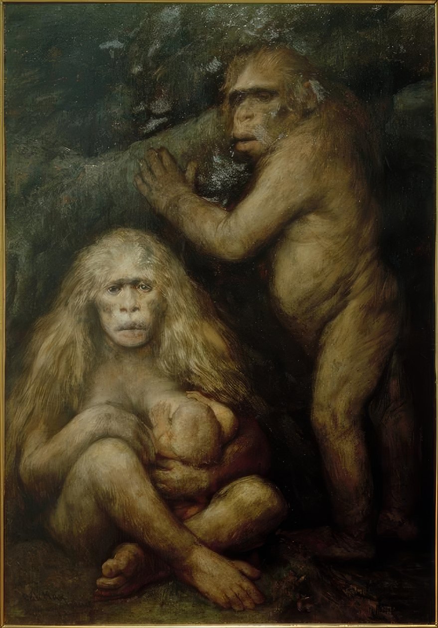 Pithecanthropus alalus 作： ガブリエル・コーネリアス・リッター・フォン・マックス