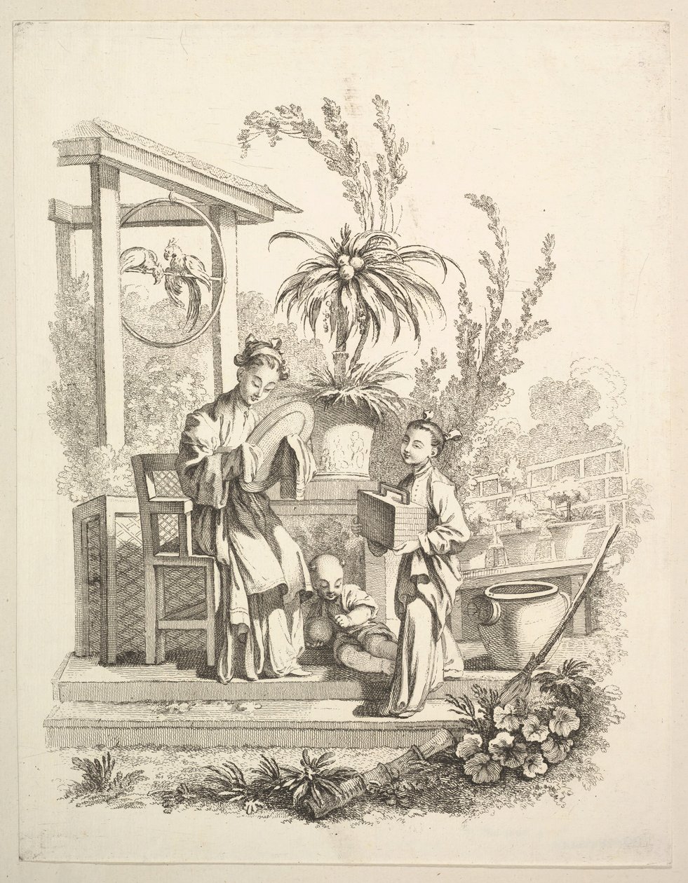 トイレ、ca。 1742年。 作： ガブリエル・ヒューキエ