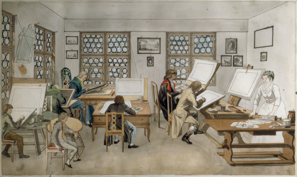 Das Koloristenatelier von Bartholomäus Fehr in St. Gallen von Gabriel Lory