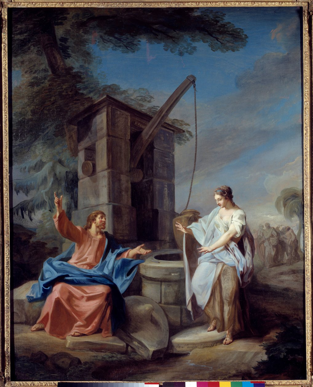 キリストとサマリア人 ガブリエル・ド・サン＝トーバン（1724-1780）の絵画 1752年 日。1,35x1,06 m ルーアン、ミュゼ・デ・ボザール 作： ガブリエル・ド・サン・トーバン