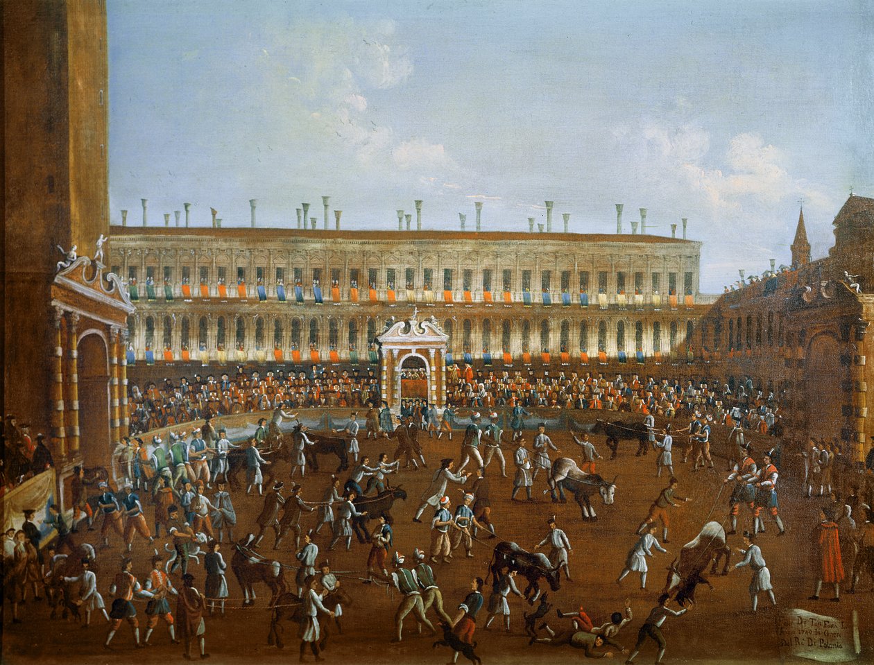 ポーランド王子を称える闘牛、フレデリッククリスチャン、1740年 作： ガブリエレ・ベラ