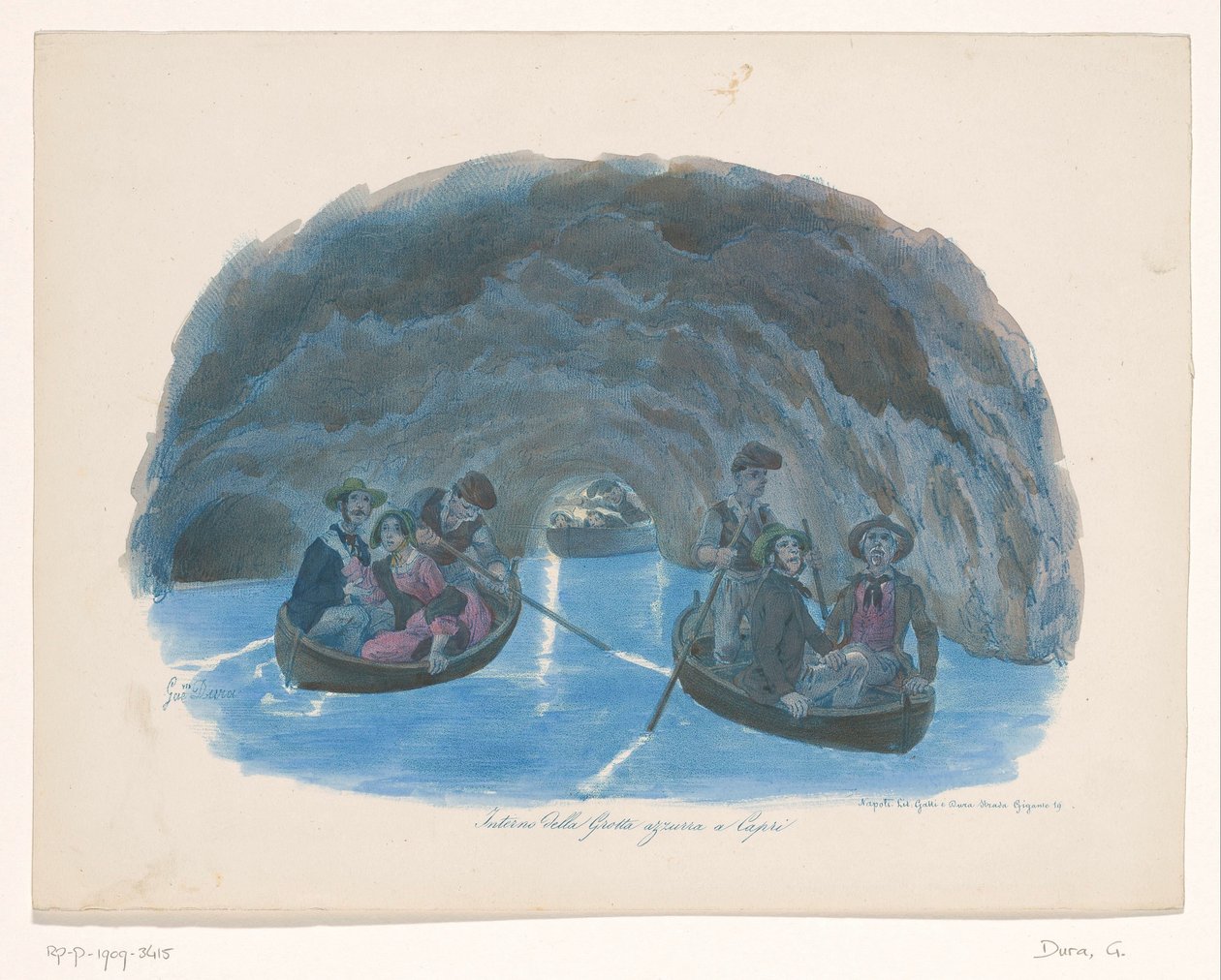 カプリ島の青の洞窟の手漕ぎボートのフィギュア Interno della Grotta azzurra a Capri (オブジェクトのタイトル) 作： ガエタノデュラ