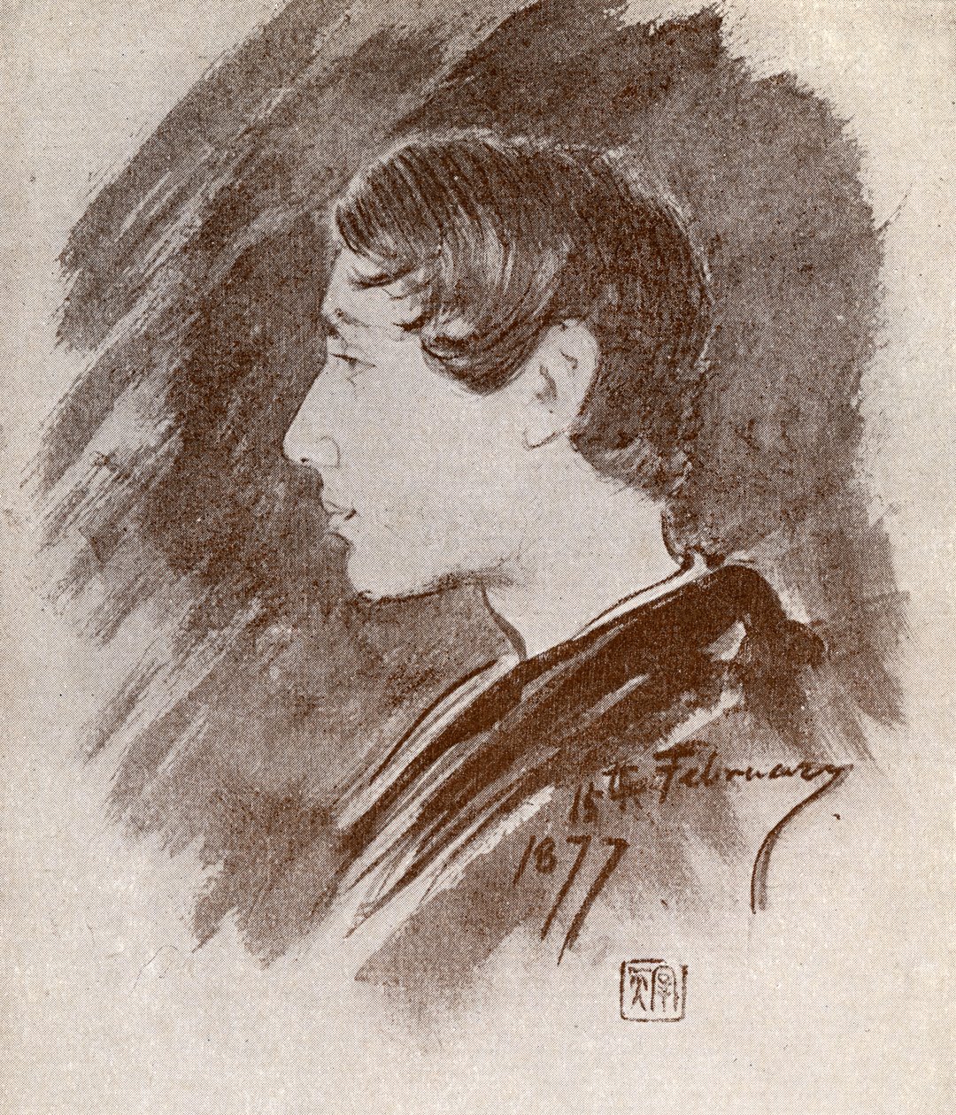 ラビンドラナートタゴール（1861-1941）、16歳 作： ガガネンドラナート・タゴール