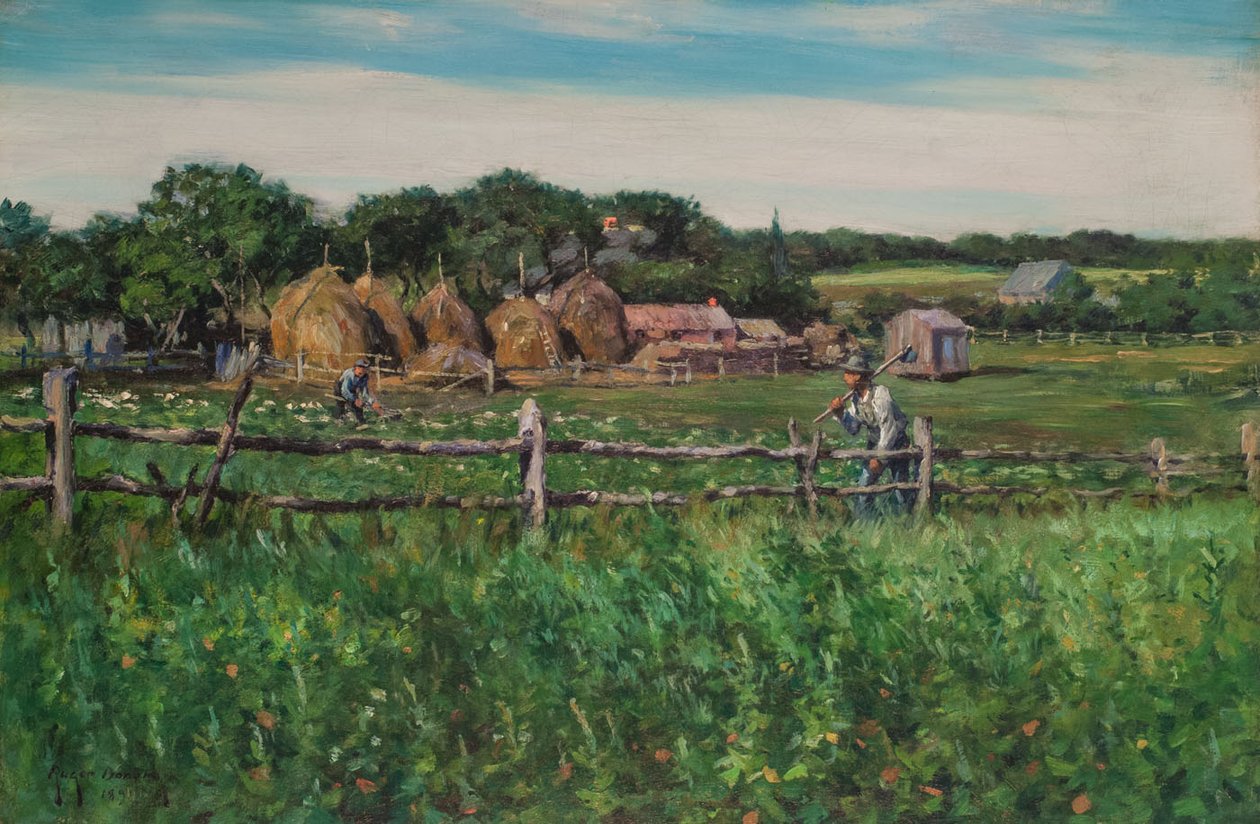 フェンスで囲まれたフィールドの耕作者 作： ゲインズルガードノホ