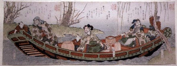 仙台グループのトリプティク。蜀の国の三英傑 1818～30年頃（木版画） 作： 学亭春信