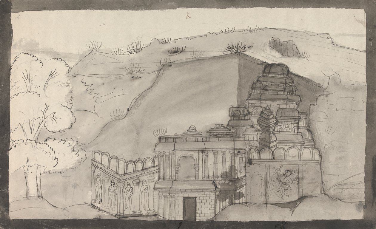 Interior de um Ellora Cave Temple 作： ガンガラム チンタマン タンバット