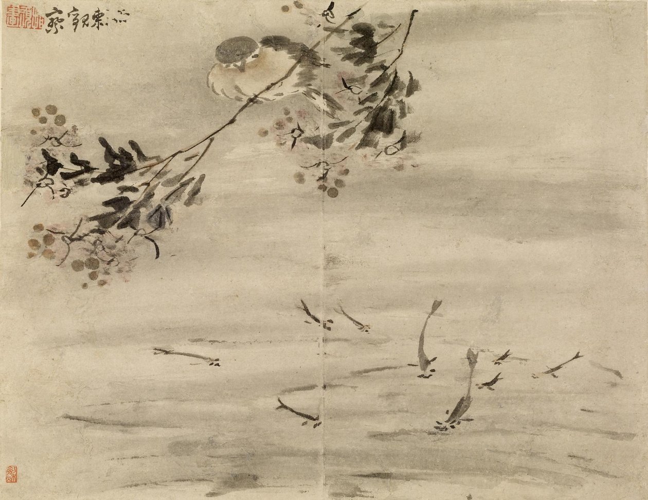 魚を見つめる鳥 作： 高七平