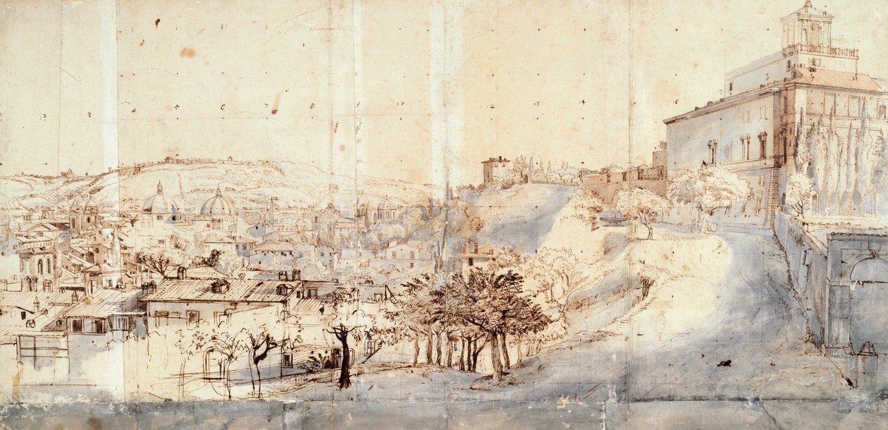 ガスパル・ヴァン・ウィッテル作「ローマのヴィラ・メディチ」（1652-1736年頃） 作： ガスパルヴァンウィッテル